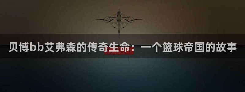 南宫NG体育老板是谁：贝博bb艾弗森的传奇生命：一个篮球帝国的故事