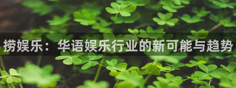 南宫NG平台链接：捞娱乐：华语娱乐行业的新可能与趋势