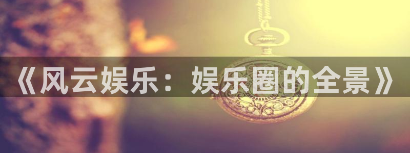 南宫NG那个爆率高：《风云娱乐：娱乐圈的全景》